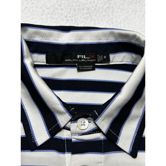 Baltimore Miami Coral Gables RLX Ralph Lauren Golf Polo Shirt Size Medium Stripe - Picture 4 of 10